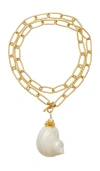 Brinker & Eliza Sirena Gold-plated Shell Necklace In Ivory