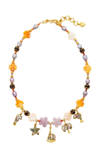 Brinker & Eliza Sugar High Charm Necklace In Multi