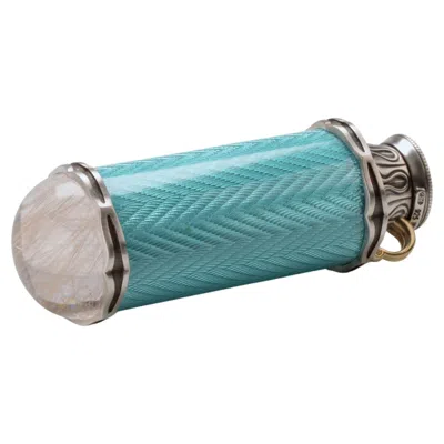 Pre-owned Brinker Studio Award Winning Design Turquoise Guilloché Enamel Kaleidoscope Pendant In Multi
