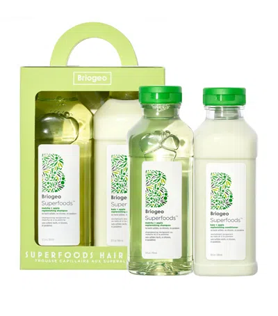 Briogeo Superfoods Apple, Matcha + Kale Replenishing Shampoo + Conditioner Duo In White