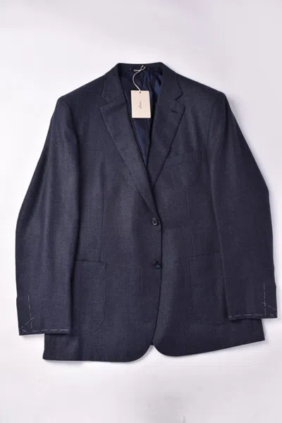 Pre-owned Brioni $4600  Handmade Blazer Wool Silk Eu 58 Us 48 Normal Fit Blue