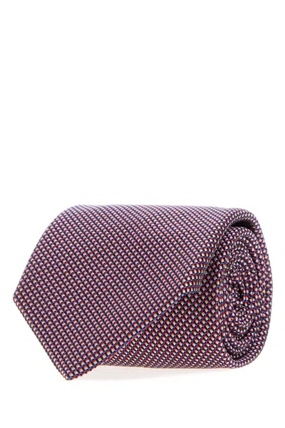 Brioni 8 Cm Embroidered Silk Tie For Men In Red