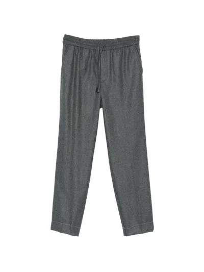 Brioni Asolo Drawstring Elasticated-waist Trousers In Gray