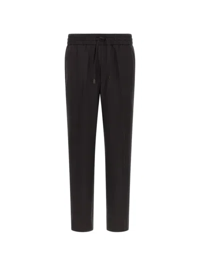 Brioni Asolo Drawstring-waist Trousers In Black
