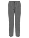 Brioni Elastic Waistband Trousers With Side And Back Pockets In Gray