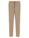 Brioni 'asolo' Trousers Elastic Waistband In Neutral