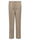 Brioni 'asolo' Trousers Elastic Waistband In Beige