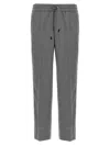 Brioni Elastic Waistband Trousers With Side And Back Pockets In Gray