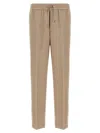 Brioni Drawstring-waistband Wool Trousers In Neutral