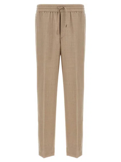 Brioni Drawstring-waistband Wool Trousers In Neutral