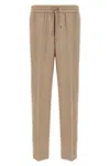 Brioni Drawstring-waistband Wool Trousers In Sand