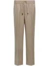 Brioni 'asolo' Trousers Elastic Waistband In Nude