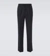 Brioni Asolo Wool Twill Straight Pants In Blue