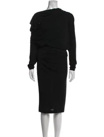 Pre-owned Brioni Asymmetrical Knee-length Dress In Blue