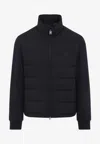 Brioni Tech Fabric Quilted Jacket In Black