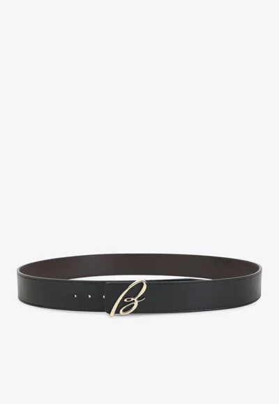 BRIONI B LOGO REVERSIBLE LEATHER BELT