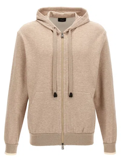 Brioni Beige Classic Hoodie In Brown