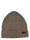 Brioni English Ribbed Beanie Hats Beige In Beige