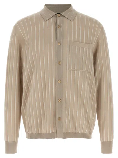 BRIONI BEIGE KNITTED SHIRT