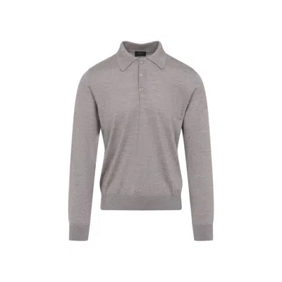 BRIONI BEIGE POLO COLLAR SWEATER
