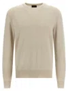 Brioni Ribbed Crew Neck Sweater In Neutral