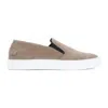 BRIONI BEIGE SAND SUEDE LEATHER SLIP ON SNEAKERS