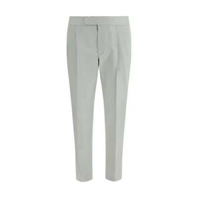 Brioni Bicolor Linen Casual Pants In Gray