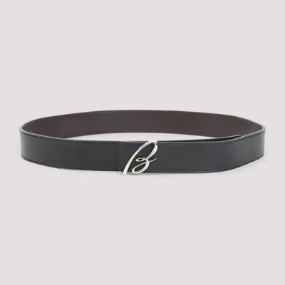 BRIONI BLACK BROWN LEATHER BELT