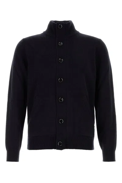 Brioni Cashmere High Collar Zip Blouson In Black