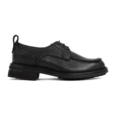 Brioni Black Grained Leather Derbies