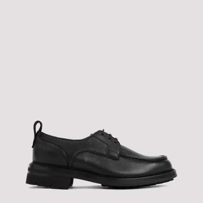 BRIONI BLACK GRAINED LEATHER DRESS SHOES