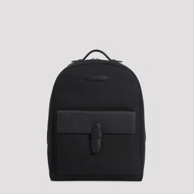 Brioni Black Logo Backpack
