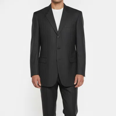 Pre-owned Brioni Black Pinstripe Wool Blend Single Breasted Blazer Xxxl