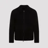 Brioni Collared Neck Suede Jacket With Front Pockets In Black