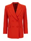 Brioni Double-breasted Peak-lapel Blazer In Orange