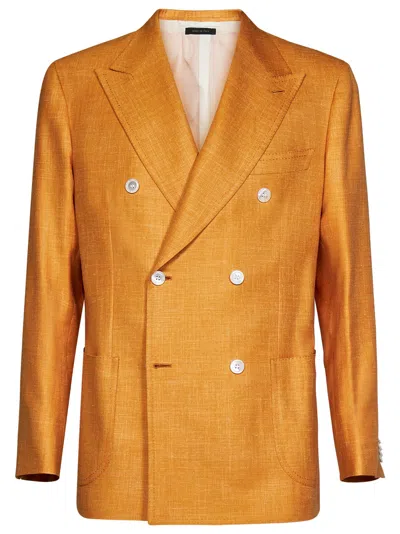Brioni Blazer In Orange