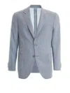 Brioni Wool And Silk Unstructured Blazer In Azul Claro