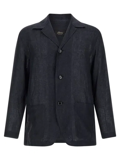Brioni Blazer Shirt Shirt And Blouse Blue In Black