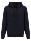 Brioni Casual Cotton Hoodie Featuring Front Pockets In Blue