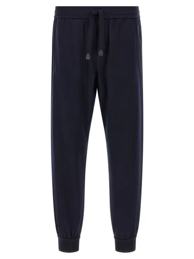 BRIONI BLUE COTTON BLEND JOGGERS