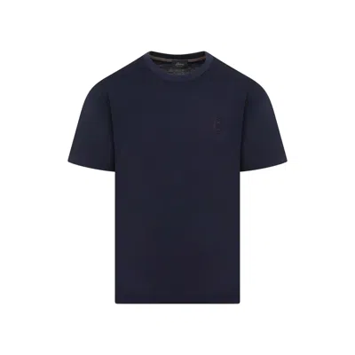 Brioni Blue Cotton T-shirt For Men