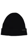 Brioni Logo-patch Ribbed-knit Beanie In Blue