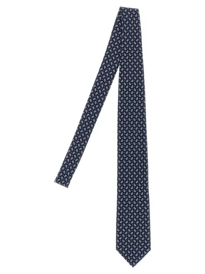 Brioni Blue Paisley Print Tie