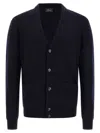 Brioni Ribbed And Braid Cardigan Sweaters And Cardigans Blue In Blue