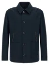Brioni Desert Collared Jacket Front Pockets In Blue
