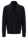 Brioni Cashmere Cardigan Sweaters And Cardigans Blue In Blue