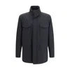 Brioni Performa Wool Blend Sahariana Jacket In Blue
