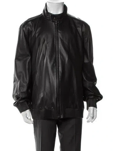 Pre-owned Brioni Bomber Jacket In Black/blue