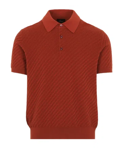 Brioni Cotton And Cashmere Polo Shirt In Multi