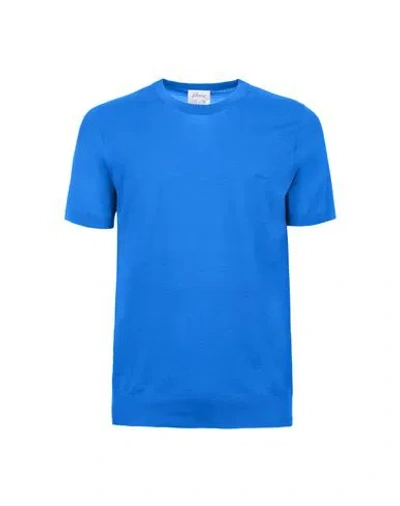 Brioni T-shirt Man T-shirt Azure Size 36 Cotton In Blue